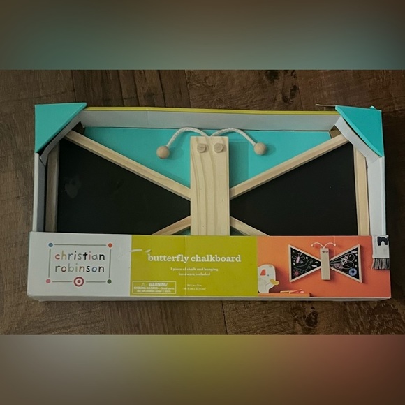 Nwt  Butterfly Chalkboard Christian Robinson x wood frame black board - Picture 4 of 4